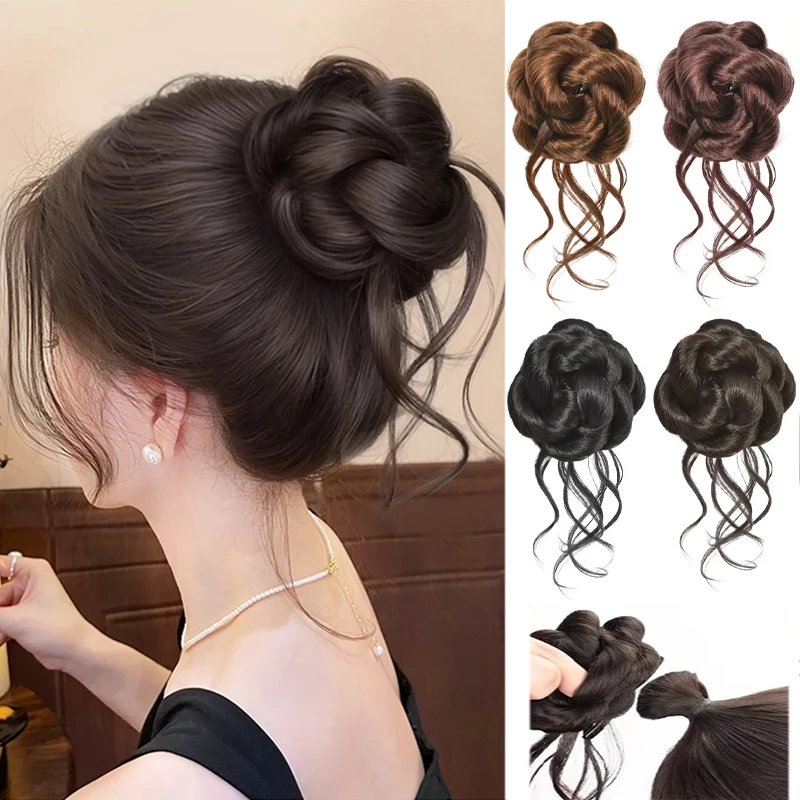 Dragon Beard Maruko Head Wig Grip Clip Simulation Hair Wig High Skull Top Flower Bud Head Wig