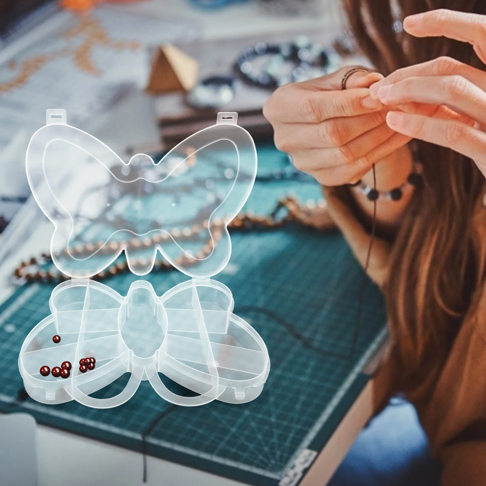 

3 шт., прозрачный органайзер для бусин, шкаф для хранения, мини-футляр для мелочей для ювелирных изделий, шкафы для хранения бусин, банки из бисера