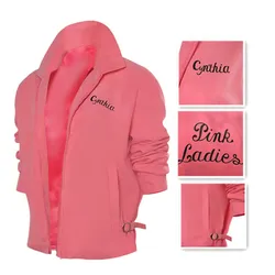 Pink Ladies Cosplay Jacket Cynthia Grease Roleplay Women Coat Costume Fantasia Outfits Halloween Carnival Party Suit