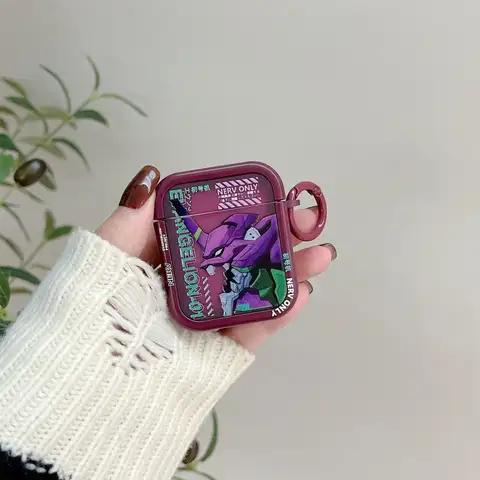 Neon Genesis Evangelion Asuka hörlursfodral söt skönhet lämplig för AirPods 1 2 3 4Pro tecknat fodral högtid pojkar födelsedagspresenter 8 best sales Hörlurar Evangelion - №7