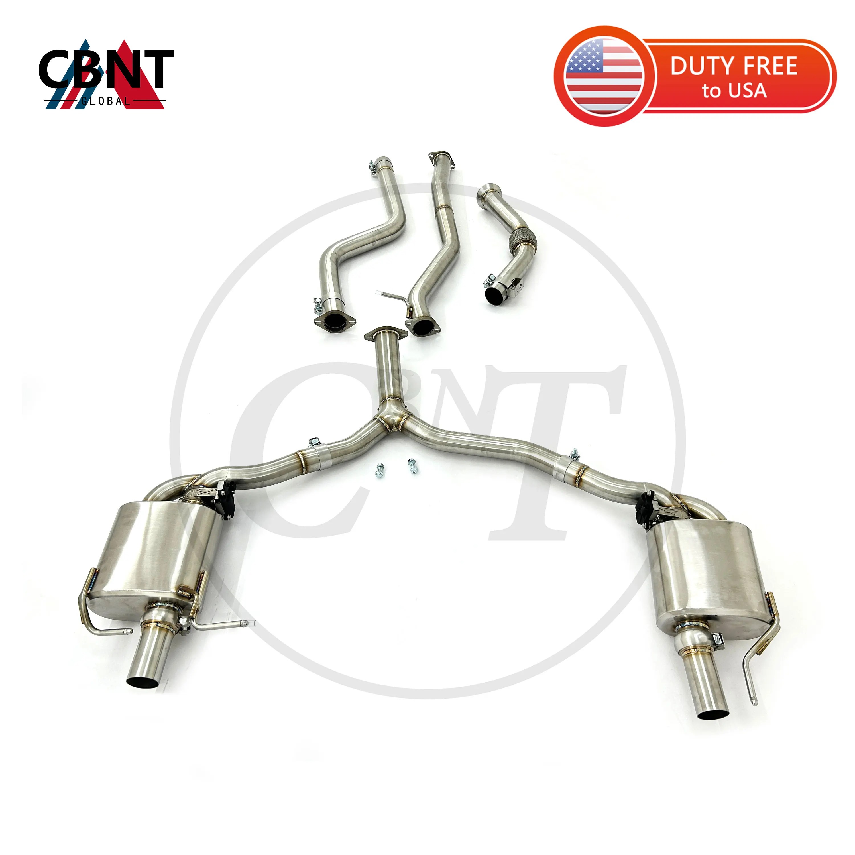 

CBNT Valvetronic Catback Exhaust for Mercedes Benz C200 C300 C260 W206 Valved Muffler Remote Control System 304 Stainless Steel