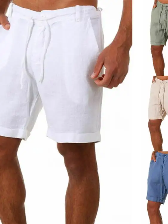 

Summer 2025 Men's Casual Loose Sports orts Pure Color Belted Youthful Vitali Sle Button Decor mid Waist Straight Leg
