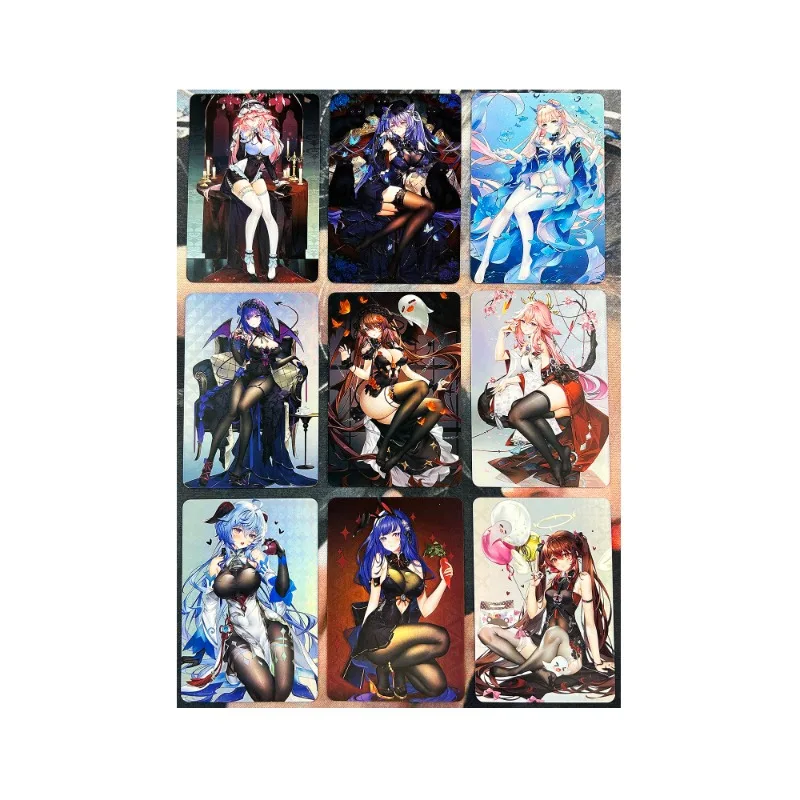 

9pcs/set Genshin Impact Collection Card Arlecchino Neuvillette Furina Beelzebub Sexy Girl Hobby Collection Anime Game Card Gifts