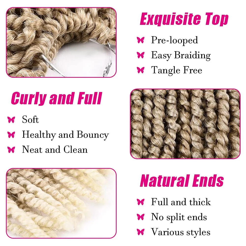 Passion Twist Pre-twisted Crochet intrecciare i capelli-Pre-loop Passion Twist Hair per le donne nere