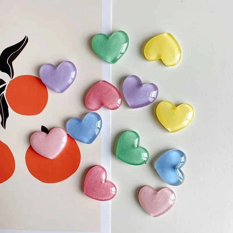 12pcs Cute Cartoon Heart Fridge Magnets - Decorative & for Kitchen, Office Whiteboard, Locker & Dishwasher - Perfect Mother's