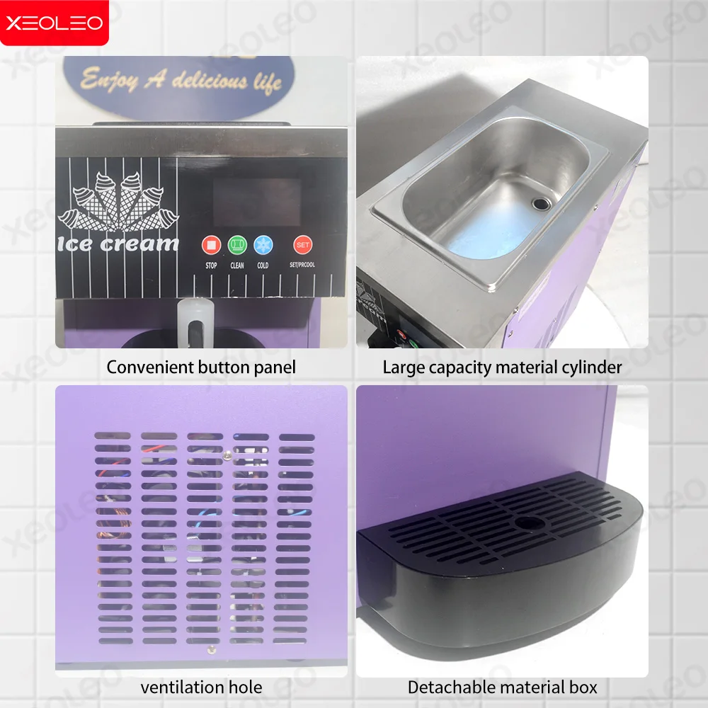 ماكينة صنع الآيس كريم التجارية XEOLEO بقدرة 450 وات 1 نكهة ماكينة صنع الآيس كريم الناعمة ماكينة صنع الآيس كريم الأوتوماتيكية #5
