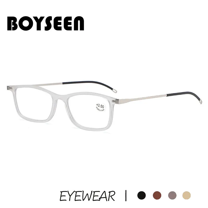 BOYSEEN-TR90 Frame Óculos para Homens e Mulheres, Anti Luz Azul Bloqueio Óculos, Moda Transparente Óculos, Tendência, Jogos, 2024