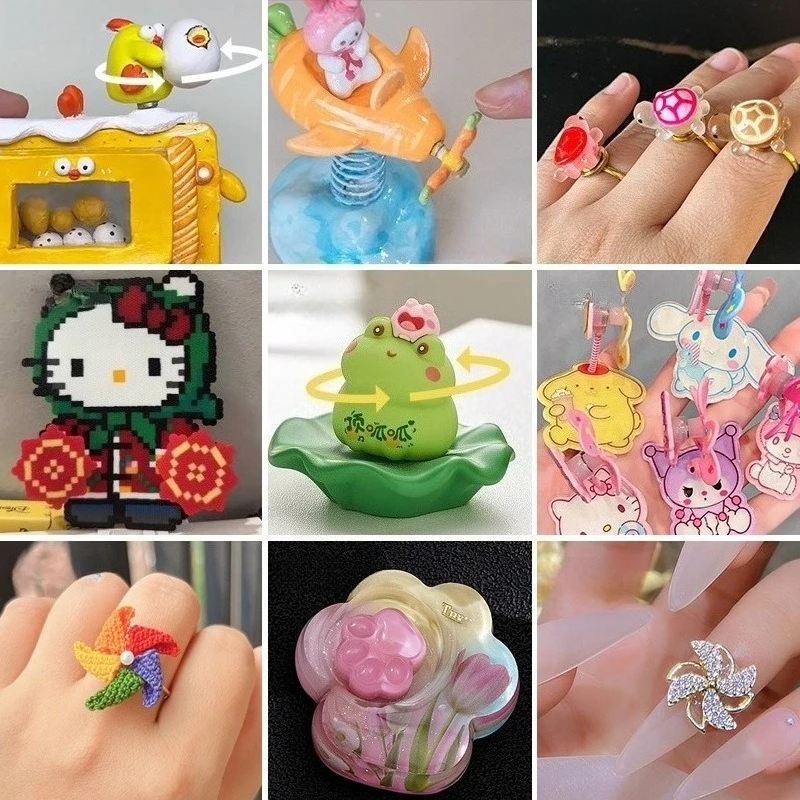 100 Stück 360 ° Drehbarer Mini-Metallkugellager-Drehteller für Nagelcharms, rotierende Strassringe und Zubehör für DIY-Schmuck und Bastelarbeiten aus Ton – Detail 13