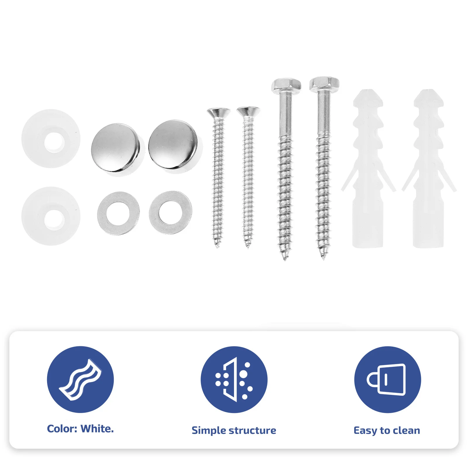 

1Set Toilet Foot Screws Durable Fixing Kit Floor Mount for Toilet Seat Bidet Replacement Parts L Shaped Bolts Base