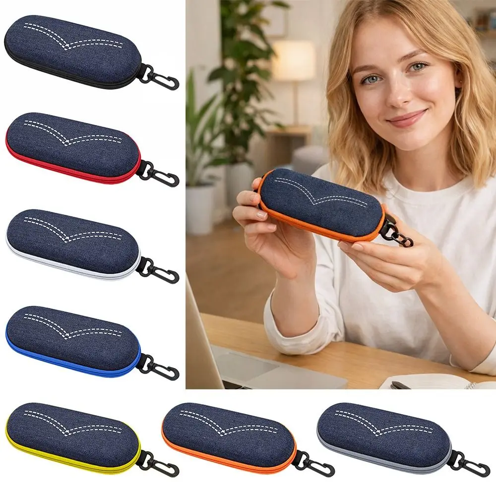 

EVA Zipper Eyeglasses Case Anti-pressure Colorful Sunglasses Hard Case with Hook Eyeglass Storage Box Glasses Accessories
