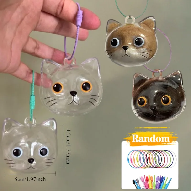 1-10PCS Cat Hair Memorial Pendant - Clear Pet Keepsake Necklace with Storage Box Heart Keychain for Pet Lovers Loss of Pet Gift