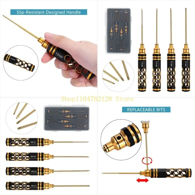 

Стальная шестигранная отвертка набор 4PCS Allen Harench 1,5/2/2,5/3 мм для модели автомобильной модели лучшая продажа