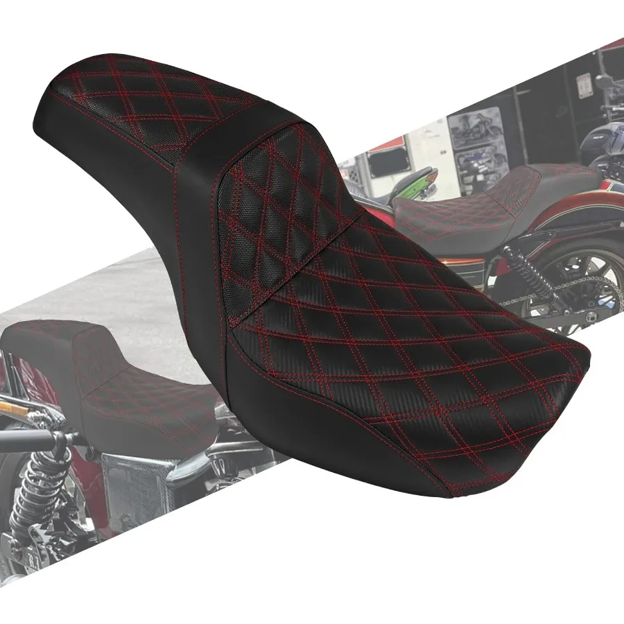 

OnePiece Rider Passenger Seat 2up Pillion Seat Cushion Fit For Harley Dyna Fat Bob FXDF Low Rider FXDL Street Bob FXDB Switchba