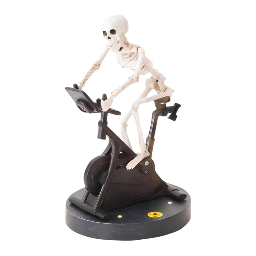 Resin Halloween Skeleton Decor Skeletons Statue Skeleton Riding An Exercise Bike Home Decor
