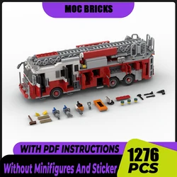 Moc Building Blocks Car Series New York Fire Brigade Ladder 102 Express Model Technology Bricks Brand-name Vehicle DIY Toys