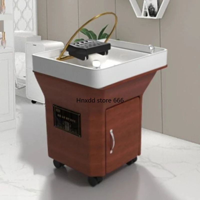 Water Circulation Fumigation Hairdressing Physiotherapy Basin Barber Shop Movable Head Therapy Basin Ear Cleaning Shampoo