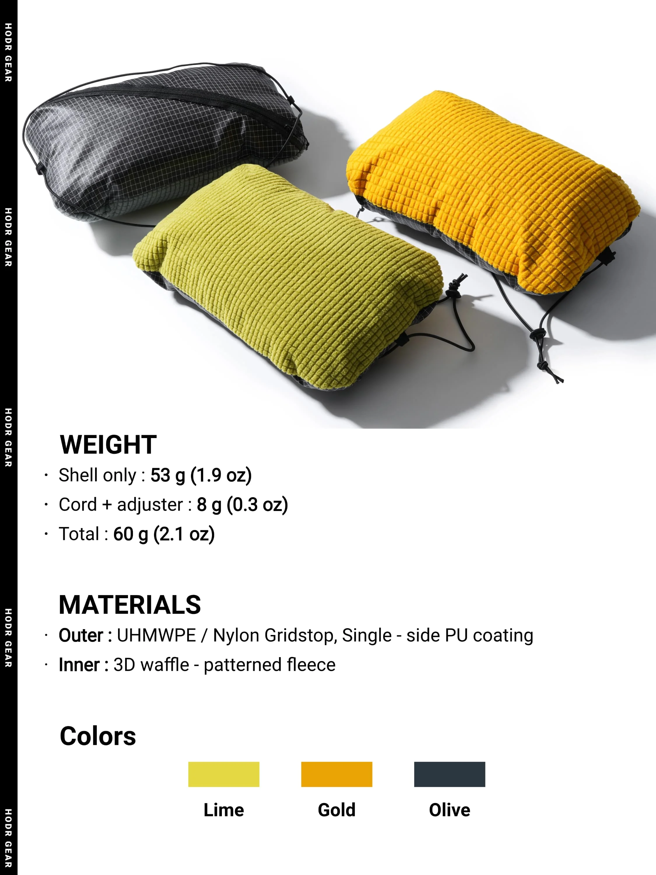 [HODR GEAR] 2-in-1 Packbeutel & Kopfkissen aus UHMWPE, Multifunktionale Outdoor-Kopfstütze, 53g Ultraleicht für Wanderer und Camper – Detail 11