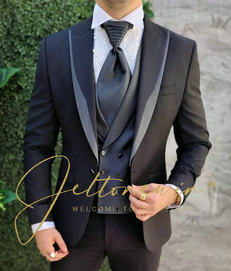 Elegant Man Suit Slim Fit 3 Piece Set Boyfriend Suit For Wedding Prom Party Dress 2025 New In Designer Terno Masculino Blazers