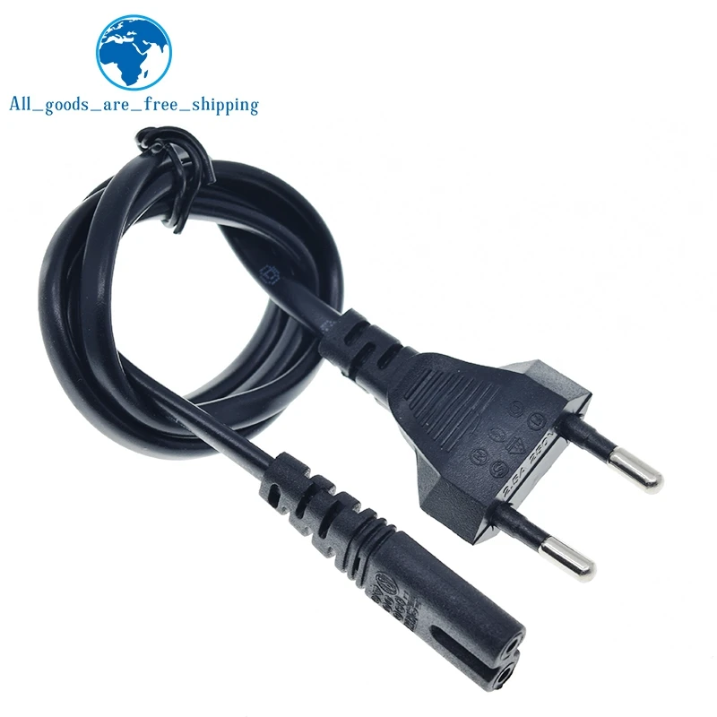 TZT Universal 0.5m EU Standard to Figure 8 C7 2-Pin Plug AC Power Cable Lead Cord New High Quality 250V