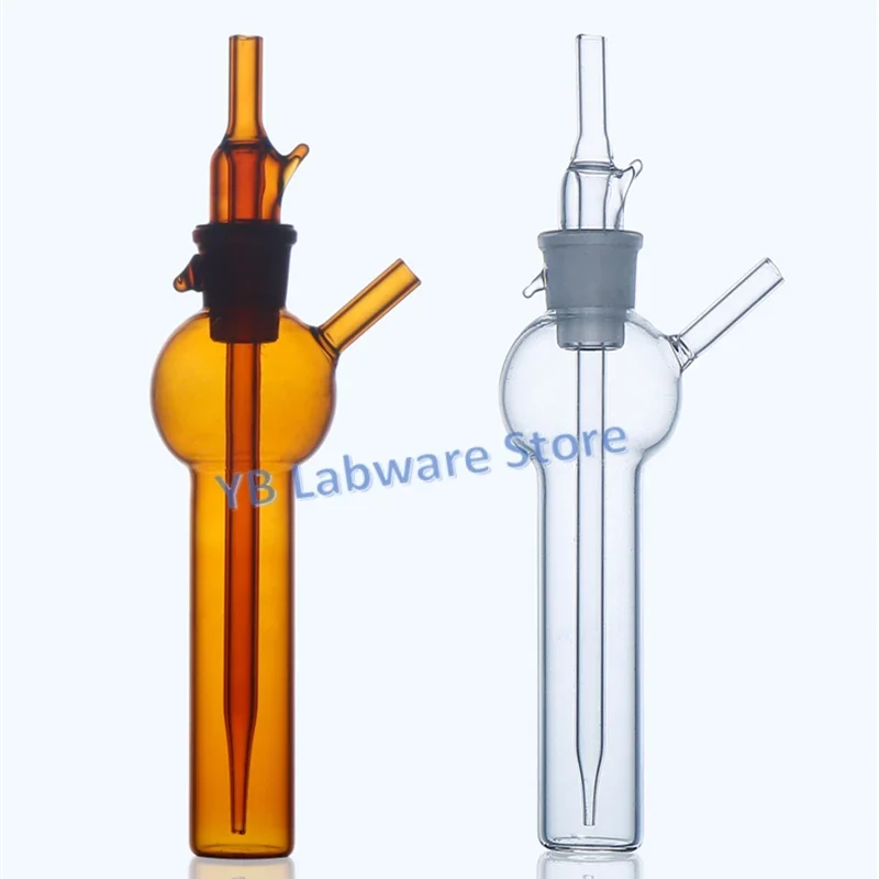 1pcs/lot 10ml/25ml/50ml/75ml/100ml/125ml/250ml lab Transparent/Brown Glass Ball-shape Impact absorber bottle, gas sampling tubes