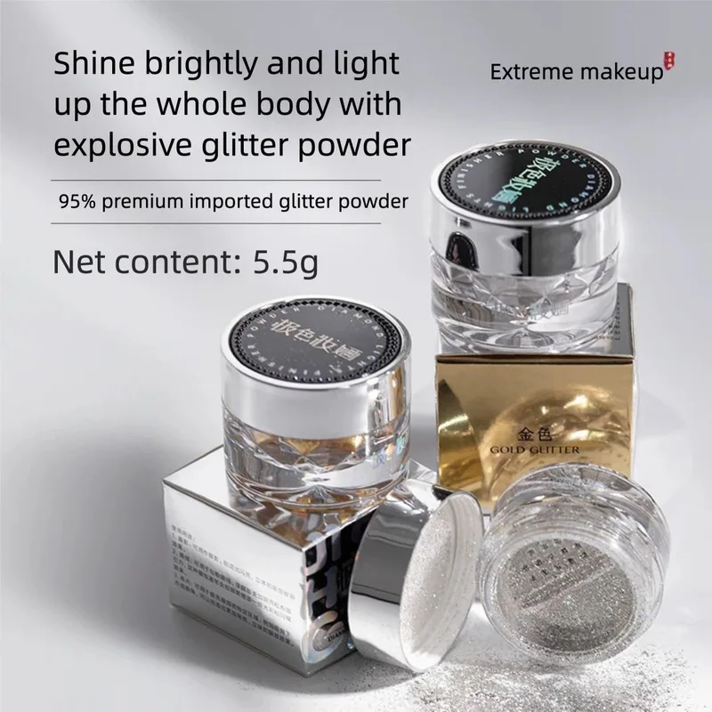 Ultra-bright Pink, Pearlescent Gold And Silver Makeup Brighten And Embellish The Shiny Eyeshadow