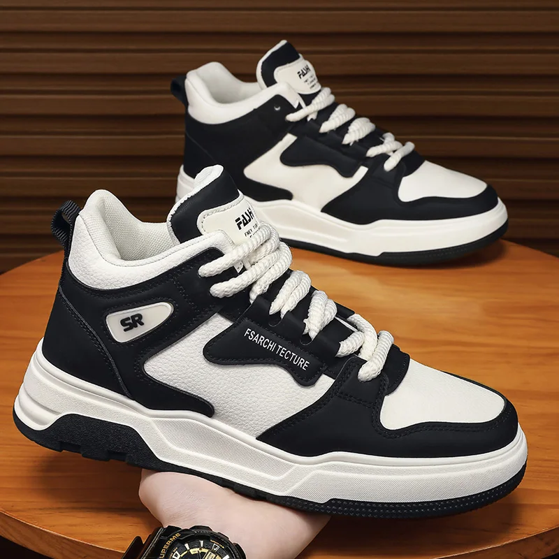 2026 Designer High Top Men's Sneakers Korean Style Platform Casual Outdoor Tennis Shoes Lightweight Skateboard Shoes