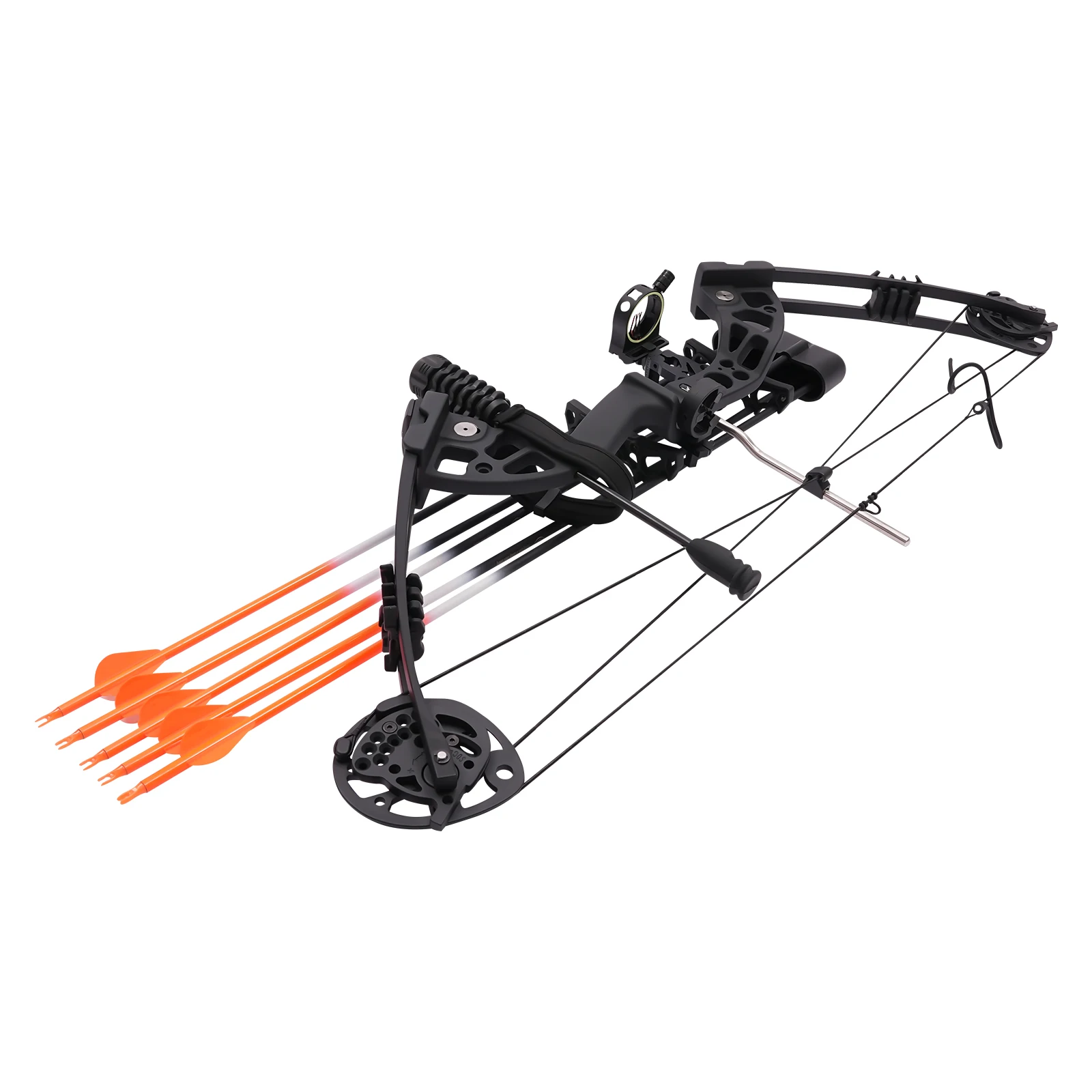 Compound Bow 30~60lbs Set Including 12 Arrows 10 Sheets of Bullseye Paper Black Compound Bow and Arrow Set