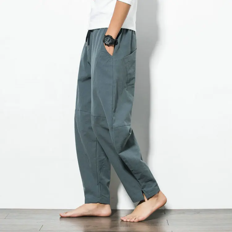 Buddha Shaolin Wear pantaloni Casual estate nuovi pantaloni stile cinese Harun pantaloni uomo pantaloni di grandi dimensioni linea di cotone pantaloni