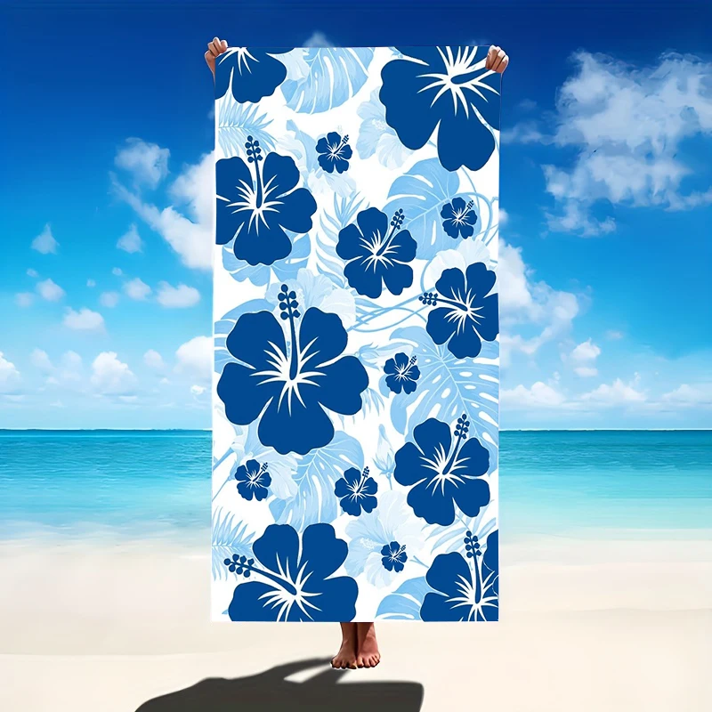 Retro Sardine Fish Lemon Slice Leaf Repeat Pattern Print Microfiber Quick Dry Mediterranean Swimming Holiday Beach Towel