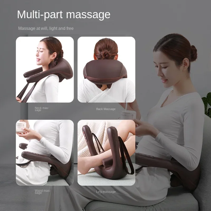 

U-shaped Pillow Electric 6D Neck Massager Shoulder Rechargeable Infrared Heating Kneading Home Massage Shawl Spare Parts Gift