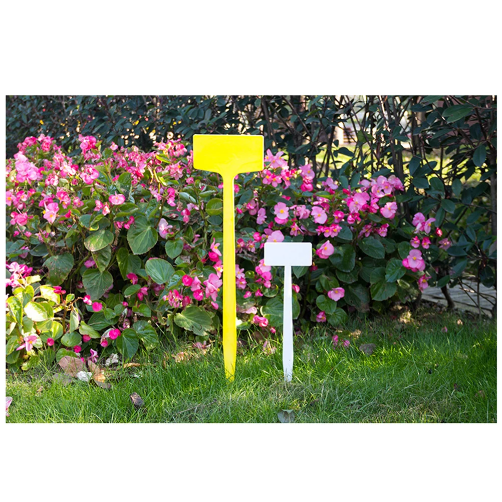 

10Pcs Plastic Plant Markers White Waterproof Durable T-Type Garden Labels Reusable Plant Tags for Seedlings Nurseries Flowers