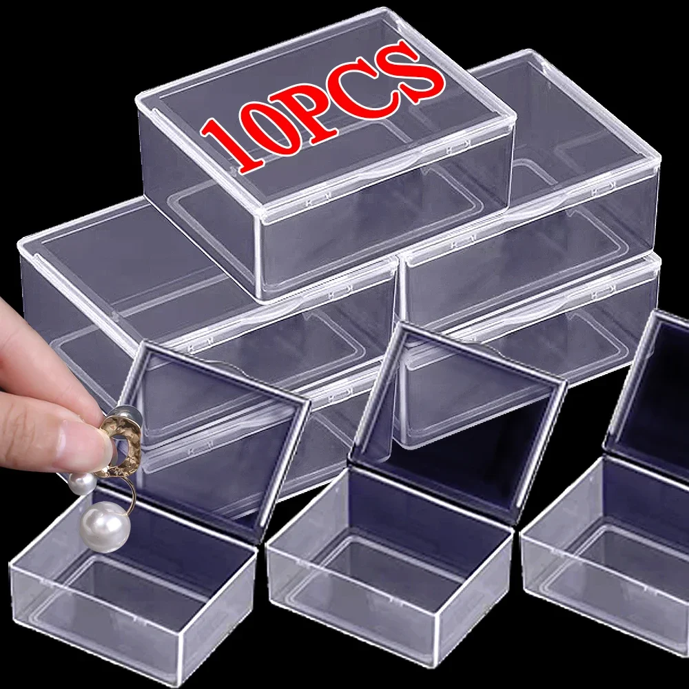 Mini Rectangle Storage Box Translucent Packing Dustproof Solid Strong Home Organizer Jewelry Ornaments Accept Case Container