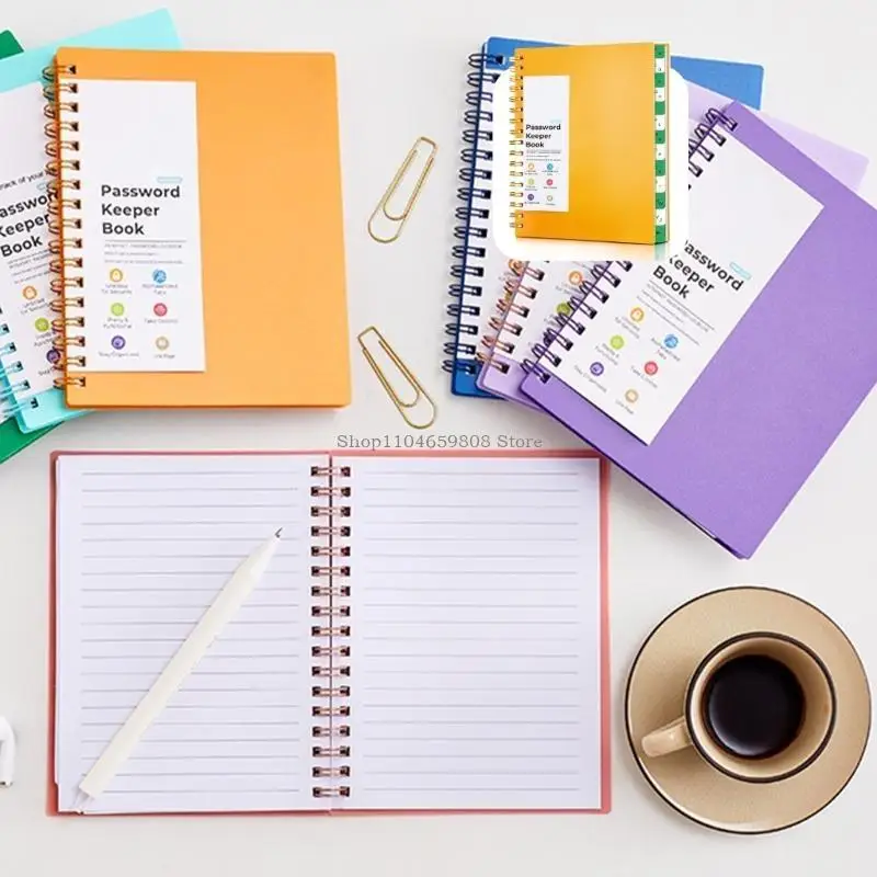 Книга хранителя паролей с индексом A-z Spirals Notebook School School Supplies