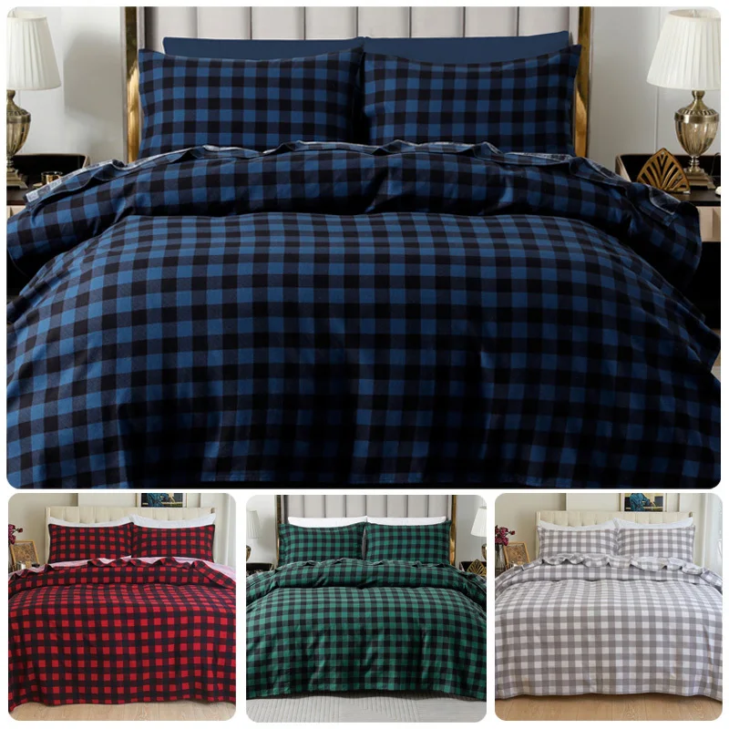 

Elegant Comfort Luxury 4pcs Lodge Buffalo Plaid Checkered Turkish Cotton Flannel Sheet Set - Ultra Soft Machine Washable Luxury