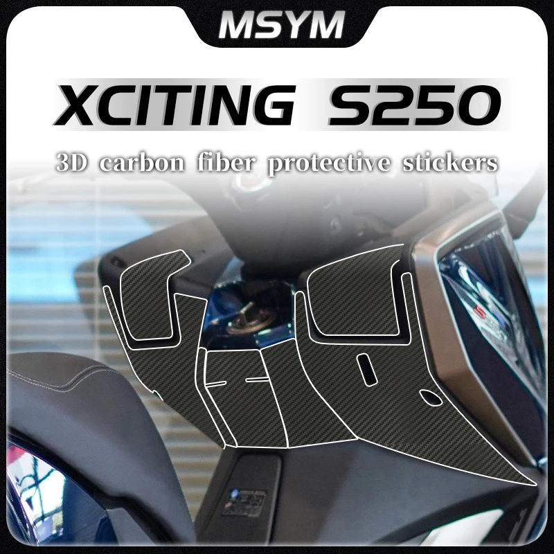 

Motorcycle 3D carbon fiber protection fuel tank stickers car body stickers modification For KYMCO XCITING S250 s250 xciting s250