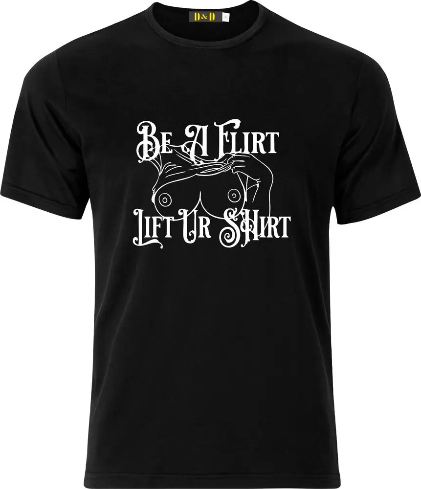 Be a Flirt lift your Shirt with b**bs Funny Adult Xmas T Shirt  High Quality 100%Cotton Short Sleeve