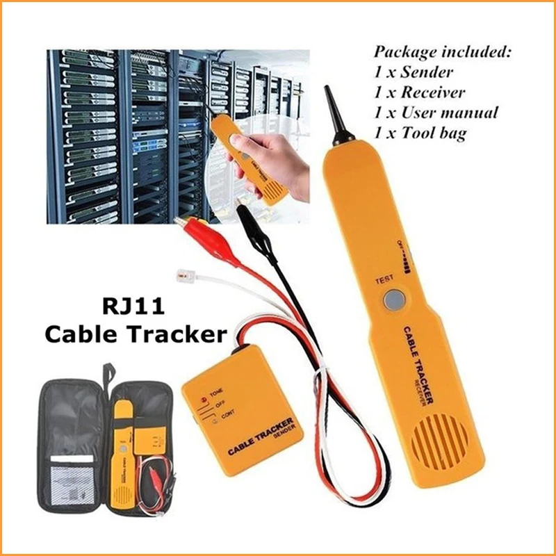 RJ11 Wire Tone Generator Probe Tracer Network Tracker Line Finder Cable Signal Locator Tester Network Telephone Line Finder