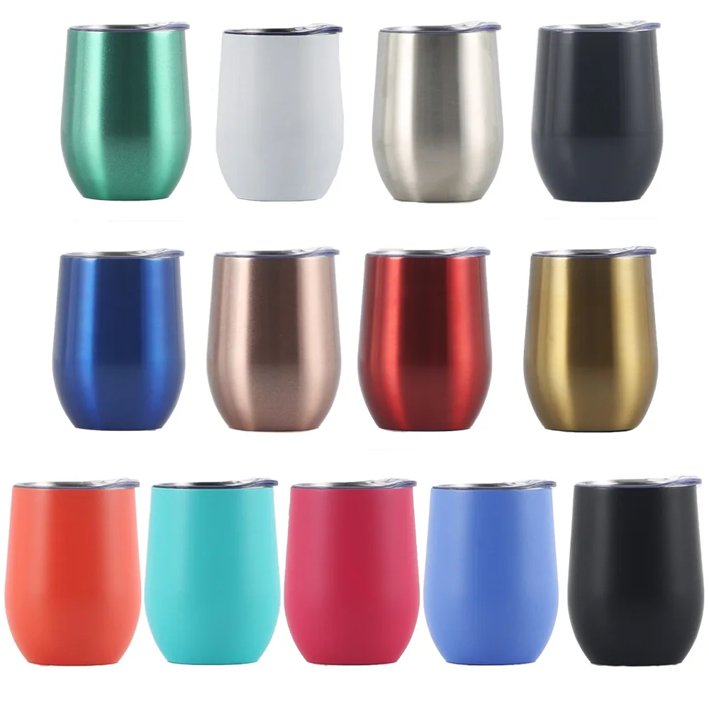 Multi Colors Star Egg Shape Wine Cooler Coffee Thermos Mug 12oz Steel Double Wall Wine Vacuum Flask