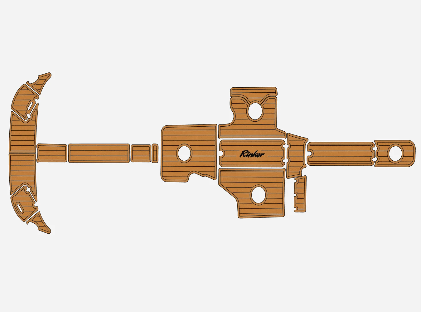 

2012 Rinker 276 Captiva 1/4 дюйма, 6 мм, пена EVA, нескользящий морской коврик из тикового дерева, настил из ПВХ, оздоровительный ковер, морской пол