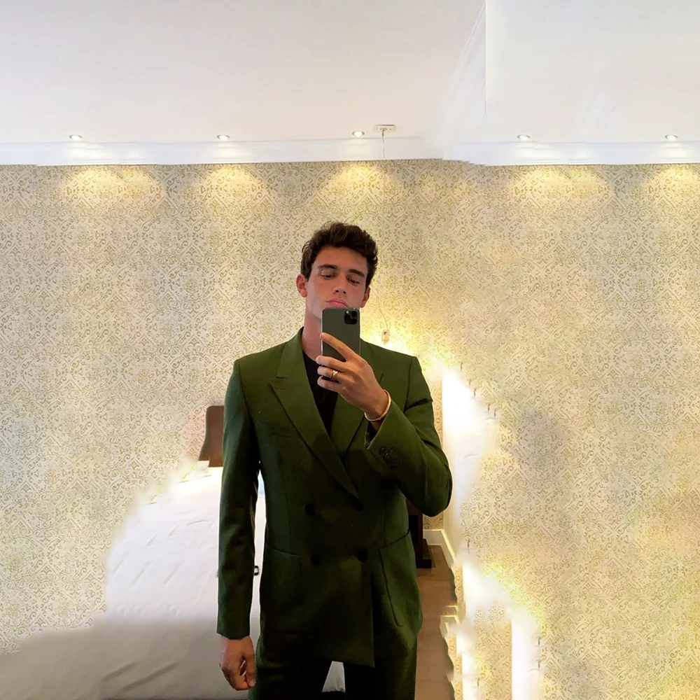 

Men Suit 2-Piece Slim Fit Jacket & Pants Tuxedos Stylish Prom Party Wedding Dinner Formal Homme Attire