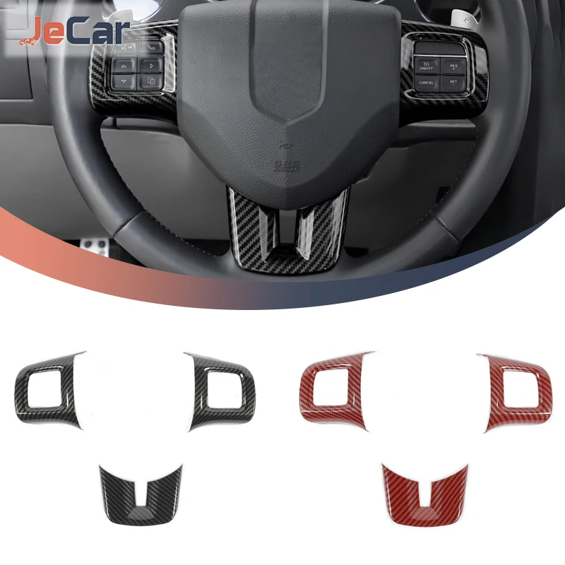 JeCar Car Steering Wheel Suit Stickers Decoration Cover For Dodge Challenger Charger Durango Dart 2009-2014 Interior Accessories