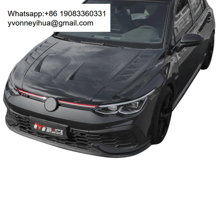 

Suitable For Volkswagen Real Carbon Fiber Front Engine Hood For Golf 8 R-line Gt-i Mk8 Hood