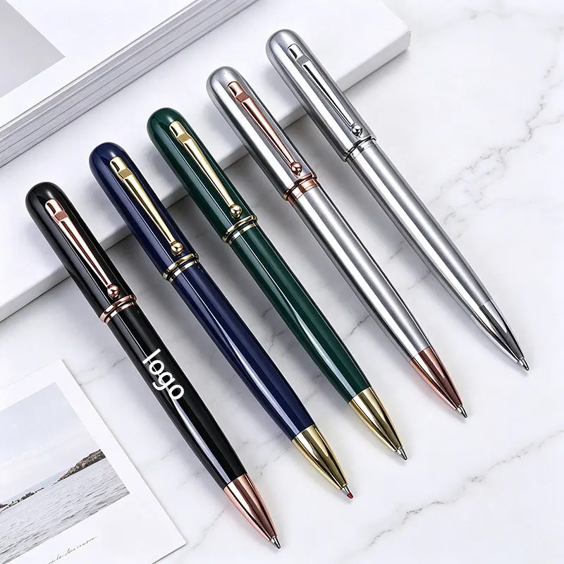 Personalized Custom Ballpoint Pens Can Be Laser-Engraved with Names and Dates, Business Corporate Event Gifts, Oil-Based Pens with Logo Printing, Metal Multi-Color Rotating Promotional Ballpoint Pens, Business Commemorative Ballpoint Pens - Stylish Signature Pens - Classic Design - Suitable for Birthdays, Graduations, Creative Gifts, and Back-To-School Season