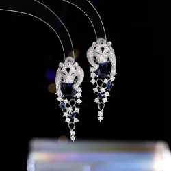 SENYU Brand Luxury Leopard CZ Earring Pave AAA Cubia Zirconia Fashion Women Party Jewelry Exquisite Gift