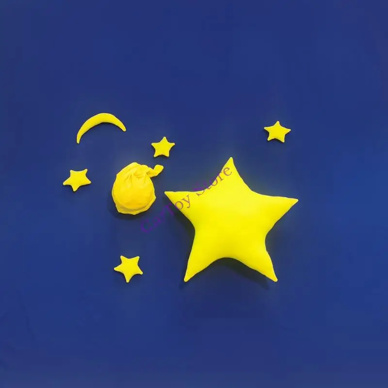 

634F 2/7 PCS Baby Posing Stars Pillow Hat Set Newborn Photography Accessories