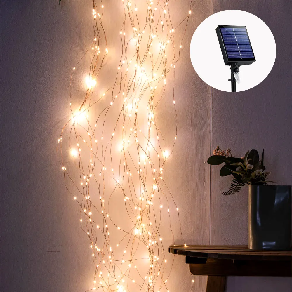 600 LED Waterfall Sring Lights Indoor Bedroom Decoration Christmas Fairy Lights Plug in Holiday Lighting Curtain decor Lamp room