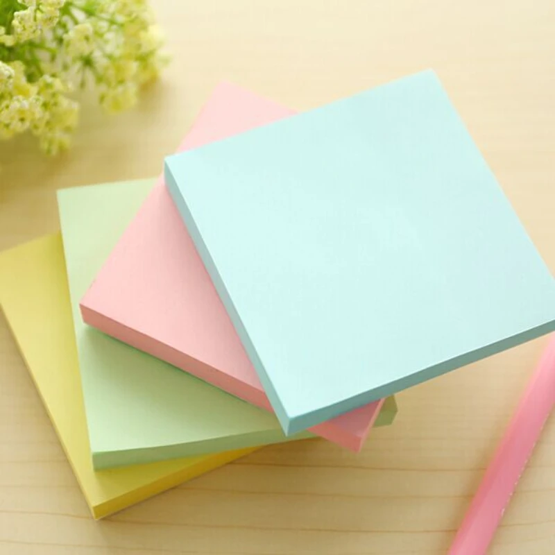 Sticky Note Pad para Notebooks, Scrapbooking Adesivo, Planejador De Escritório, Papel Colorido, Material Escolar, 100 Folha, 76x76mm