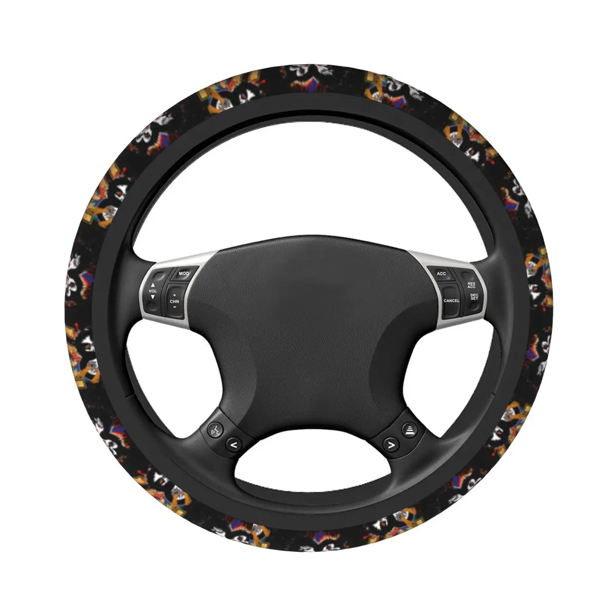 Rock Catman Demon Kiss Band Car Steering Wheel Cover  Rock And Roll Universal Car-styling Fashion Steering-Wheel Accessories