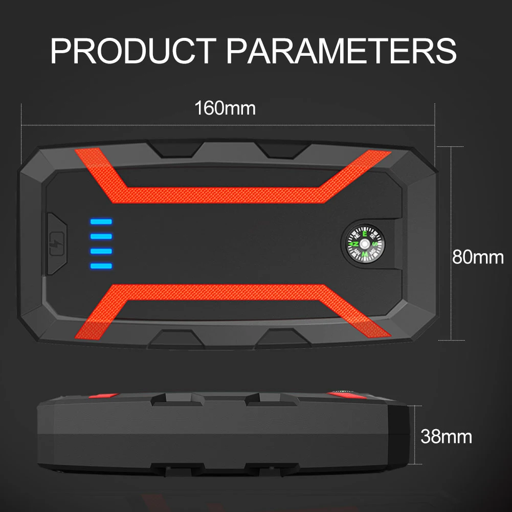 37000mwh Avviatore di emergenza portatile per auto di emergenza Avviatore di emergenza Booster Jump Box Power Bank