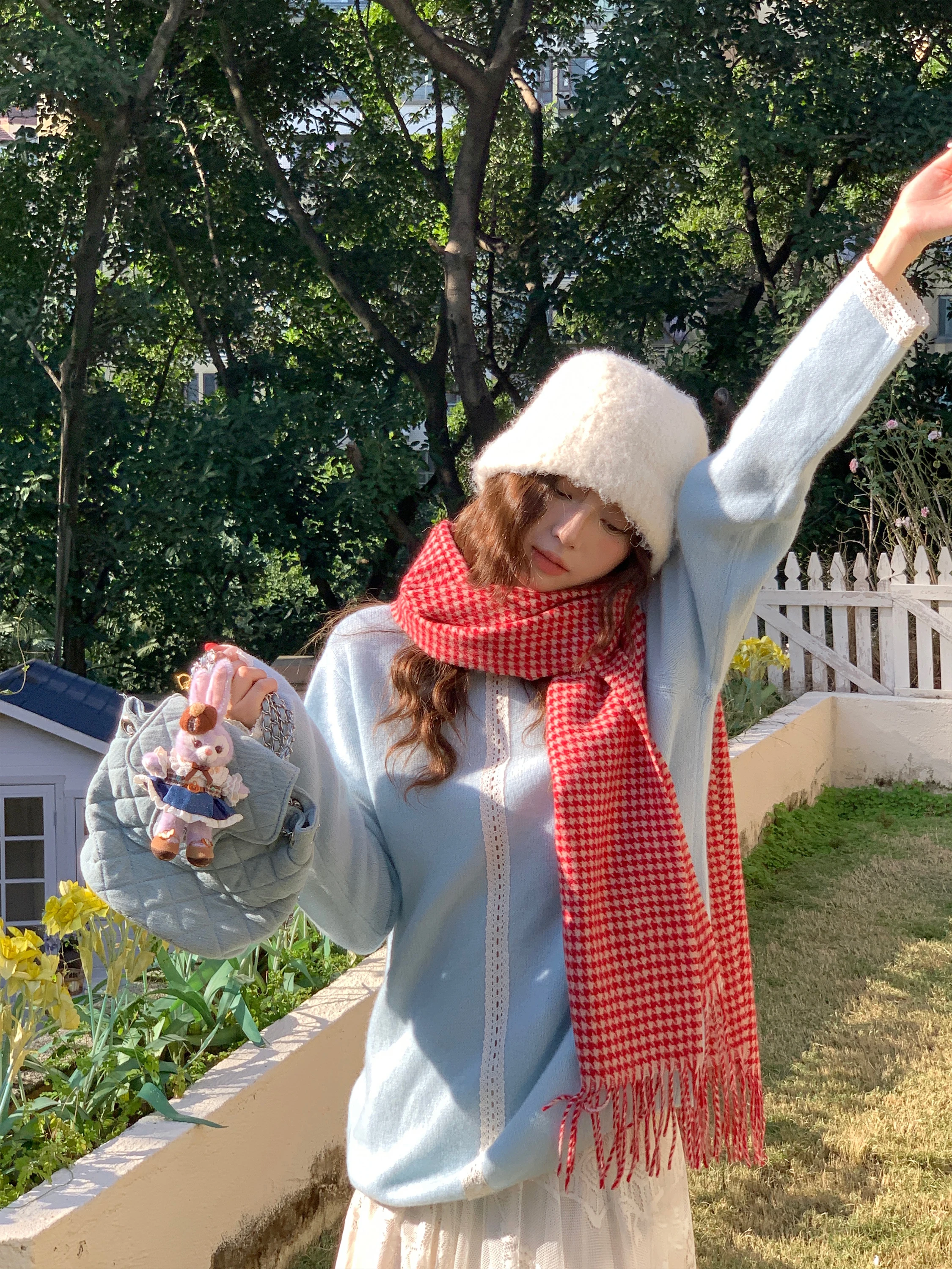 

High Collar Lace Splicing Loose Women's Sweater Casual Sle Pure E-commerce Faion Vintage Moonlight Magnolia Knitwear